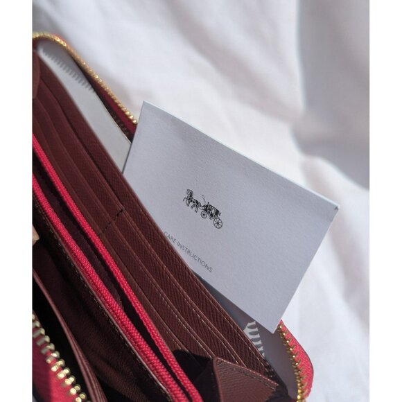 FINAL PRICE DROP NEW Coach Accordion Zip Wallet Front Pocket Electric Pink - Picture 7 of 8